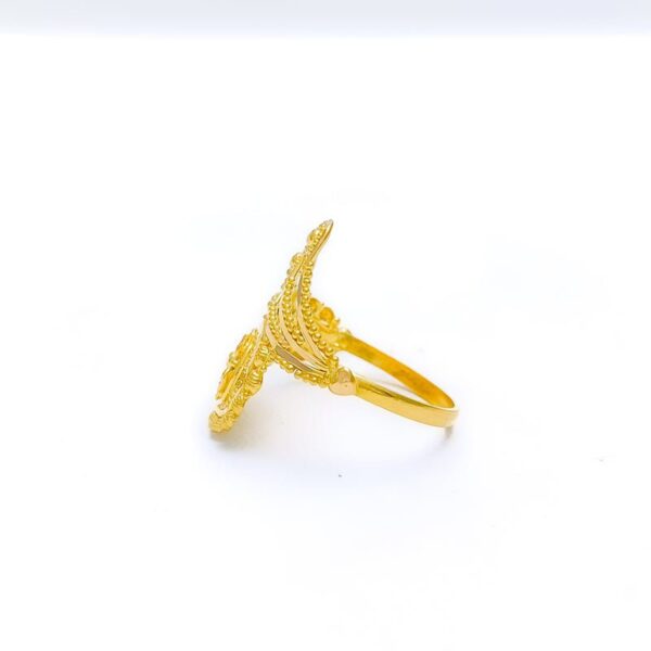 Ethereal Floral Feather Ring Sarafabazar